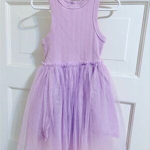 Lavender Sleeveless Kids Casual Dress